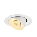 SLV Plafonnier encastré NUMINOS® GIMBLE M adapté aux postes de travail avec écran IP20, blanche, laqué gradable