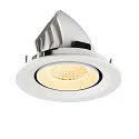SLV Plafonnier encastré NUMINOS® GIMBLE M adapté aux postes de travail avec écran IP20, blanche, laqué gradable