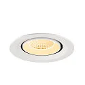 SLV Plafonnier encastré NUMINOS® GIMBLE M adapté aux postes de travail avec écran IP20, blanche, laqué gradable