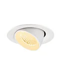SLV Plafonnier encastré NUMINOS® GIMBLE M adapté aux postes de travail avec écran IP20, blanche, laqué gradable