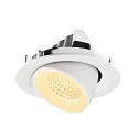 SLV Plafonnier encastré NUMINOS® GIMBLE M adapté aux postes de travail avec écran IP20, blanche, laqué gradable