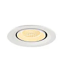 SLV Plafonnier encastré NUMINOS® GIMBLE M adapté aux postes de travail avec écran IP20, blanche, laqué gradable