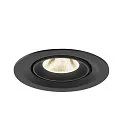 SLV Plafonnier encastré NUMINOS® GIMBLE M adapté aux postes de travail avec écran IP20, noir, laqué gradable