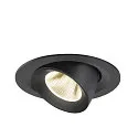 SLV Plafonnier encastré NUMINOS® GIMBLE M adapté aux postes de travail avec écran IP20, noir, laqué gradable