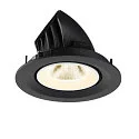 SLV Plafonnier encastré NUMINOS® GIMBLE M adapté aux postes de travail avec écran IP20, noir, blanche, laqué gradable