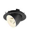 SLV Plafonnier encastré NUMINOS® GIMBLE M adapté aux postes de travail avec écran IP20, noir, blanche, laqué gradable