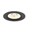 SLV Plafonnier encastré NUMINOS® GIMBLE M adapté aux postes de travail avec écran IP20, noir, blanche, laqué gradable