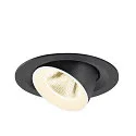 SLV Plafonnier encastré NUMINOS® GIMBLE M adapté aux postes de travail avec écran IP20, noir, blanche, laqué gradable