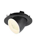 SLV Plafonnier encastré NUMINOS® GIMBLE M adapté aux postes de travail avec écran IP20, noir, blanche, laqué gradable