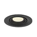 SLV Plafonnier encastré NUMINOS® GIMBLE M adapté aux postes de travail avec écran IP20, noir, laqué gradable