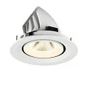 SLV Plafonnier encastré NUMINOS® GIMBLE M adapté aux postes de travail avec écran IP20, blanche, laqué gradable