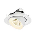 SLV Plafonnier encastré NUMINOS® GIMBLE M adapté aux postes de travail avec écran IP20, blanche, laqué gradable
