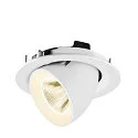 SLV Plafonnier encastré NUMINOS® GIMBLE M adapté aux postes de travail avec écran IP20, blanche, laqué gradable