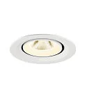 SLV Plafonnier encastré NUMINOS® GIMBLE M adapté aux postes de travail avec écran IP20, blanche, laqué gradable