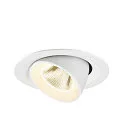 SLV Plafonnier encastré NUMINOS® GIMBLE M adapté aux postes de travail avec écran IP20, blanche, laqué gradable