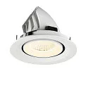 SLV Plafonnier encastré NUMINOS® GIMBLE M adapté aux postes de travail avec écran IP20, blanche, laqué gradable