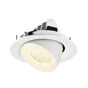 SLV Plafonnier encastré NUMINOS® GIMBLE M adapté aux postes de travail avec écran IP20, blanche, laqué gradable