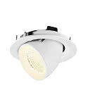 SLV Plafonnier encastré NUMINOS® GIMBLE M adapté aux postes de travail avec écran IP20, blanche, laqué gradable