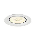 SLV Plafonnier encastré NUMINOS® GIMBLE M adapté aux postes de travail avec écran IP20, blanche, laqué gradable