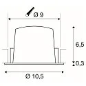 ceiling recessed luminaire NUMINOS® M round, suitable for VDU workstation IP20, black, lacquered dimmable