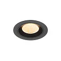 Plafonnier encastré NUMINOS® M rond, adapté aux postes de travail avec écran IP20, noir, laqué gradable