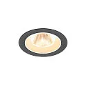 Plafonnier encastré NUMINOS® M rond, adapté aux postes de travail avec écran IP20, noir, blanche, laqué gradable