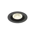 Plafonnier encastré NUMINOS® M rond, adapté aux postes de travail avec écran IP20, noir, laqué gradable