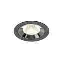 Plafonnier encastré NUMINOS® M adapté aux postes de travail avec écran IP20, chrome, noir gradable
