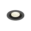 Plafonnier encastré NUMINOS® M rond, adapté aux postes de travail avec écran IP20, noir, laqué gradable