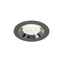 Plafonnier encastré NUMINOS® M adapté aux postes de travail avec écran IP20, chrome, noir gradable