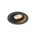 Plafonnier encastré NUMINOS® MOVE M rond, adapté aux postes de travail avec écran IP20, noir, laqué gradable