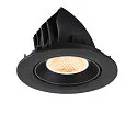 SLV Plafonnier encastré NUMINOS® GIMBLE L rond, adapté aux postes de travail avec écran IP20, noir, laqué gradable
