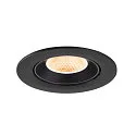 SLV Plafonnier encastré NUMINOS® GIMBLE L rond, adapté aux postes de travail avec écran IP20, noir, laqué gradable