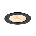 SLV Plafonnier encastré NUMINOS® GIMBLE L rond, adapté aux postes de travail avec écran IP20, noir, blanche, laqué gradable