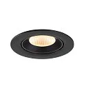 SLV Plafonnier encastré NUMINOS® GIMBLE L rond, adapté aux postes de travail avec écran IP20, noir, laqué gradable