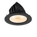 SLV Plafonnier encastré NUMINOS® GIMBLE L rond, adapté aux postes de travail avec écran IP20, noir, blanche, laqué gradable