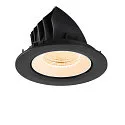 SLV Plafonnier encastré NUMINOS® GIMBLE L rond, adapté aux postes de travail avec écran IP20, noir, blanche, laqué gradable
