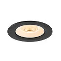 SLV Plafonnier encastré NUMINOS® GIMBLE L rond, adapté aux postes de travail avec écran IP20, noir, blanche, laqué gradable