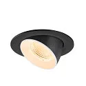 SLV Plafonnier encastré NUMINOS® GIMBLE L rond, adapté aux postes de travail avec écran IP20, noir, blanche, laqué gradable