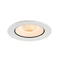 SLV Plafonnier encastré NUMINOS® GIMBLE L rond, adapté aux postes de travail avec écran IP20, blanche, laqué gradable