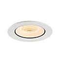 SLV Plafonnier encastré NUMINOS® GIMBLE L rond, adapté aux postes de travail avec écran IP20, blanche, laqué gradable