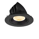 SLV Plafonnier encastré NUMINOS® GIMBLE L rond, adapté aux postes de travail avec écran IP20, noir, laqué gradable