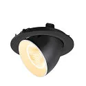 SLV Plafonnier encastré NUMINOS® GIMBLE L rond, adapté aux postes de travail avec écran IP20, noir, blanche, laqué gradable