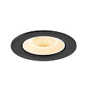 SLV Plafonnier encastré NUMINOS® GIMBLE L rond, adapté aux postes de travail avec écran IP20, noir, blanche, laqué gradable