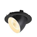 SLV Plafonnier encastré NUMINOS® GIMBLE L rond, adapté aux postes de travail avec écran IP20, noir, blanche, laqué gradable