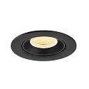 SLV Plafonnier encastré NUMINOS® GIMBLE L rond, adapté aux postes de travail avec écran IP20, noir, laqué gradable