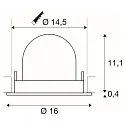 SLV Plafonnier encastré NUMINOS® GIMBLE L rond, adapté aux postes de travail avec écran IP20, noir, laqué gradable