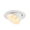 SLV Plafonnier encastré NUMINOS® GIMBLE L rond, adapté aux postes de travail avec écran IP20, blanche, laqué gradable