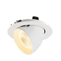 SLV Plafonnier encastré NUMINOS® GIMBLE L rond, adapté aux postes de travail avec écran IP20, blanche, laqué gradable