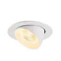 SLV Plafonnier encastré NUMINOS® GIMBLE L rond, adapté aux postes de travail avec écran IP20, blanche, laqué gradable
